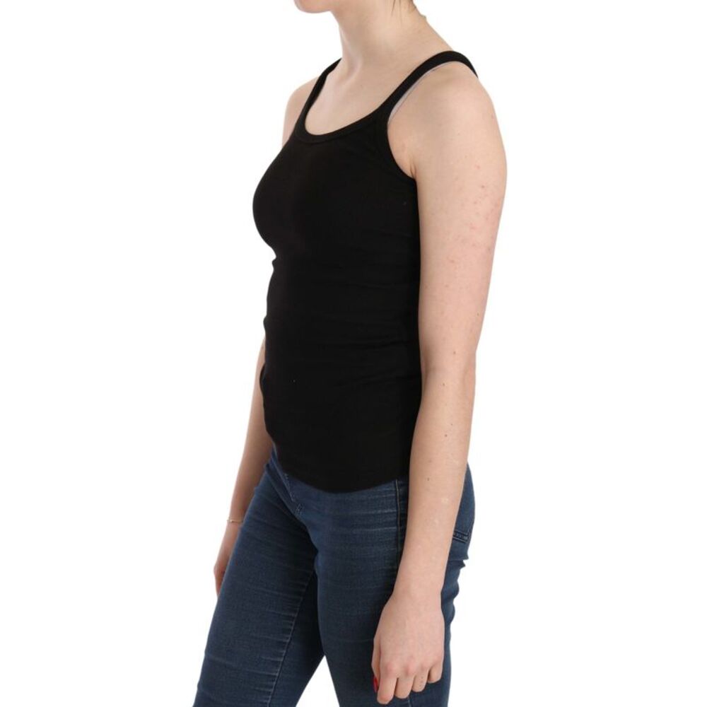 PINK MEMORIES Black Sleeveless Spaghetti Strap Women's Blouse